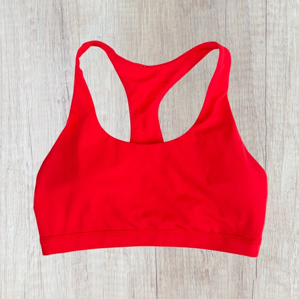 Fabletics Orange Racerback Sports Bra Strappy Back Medium Support Activewear